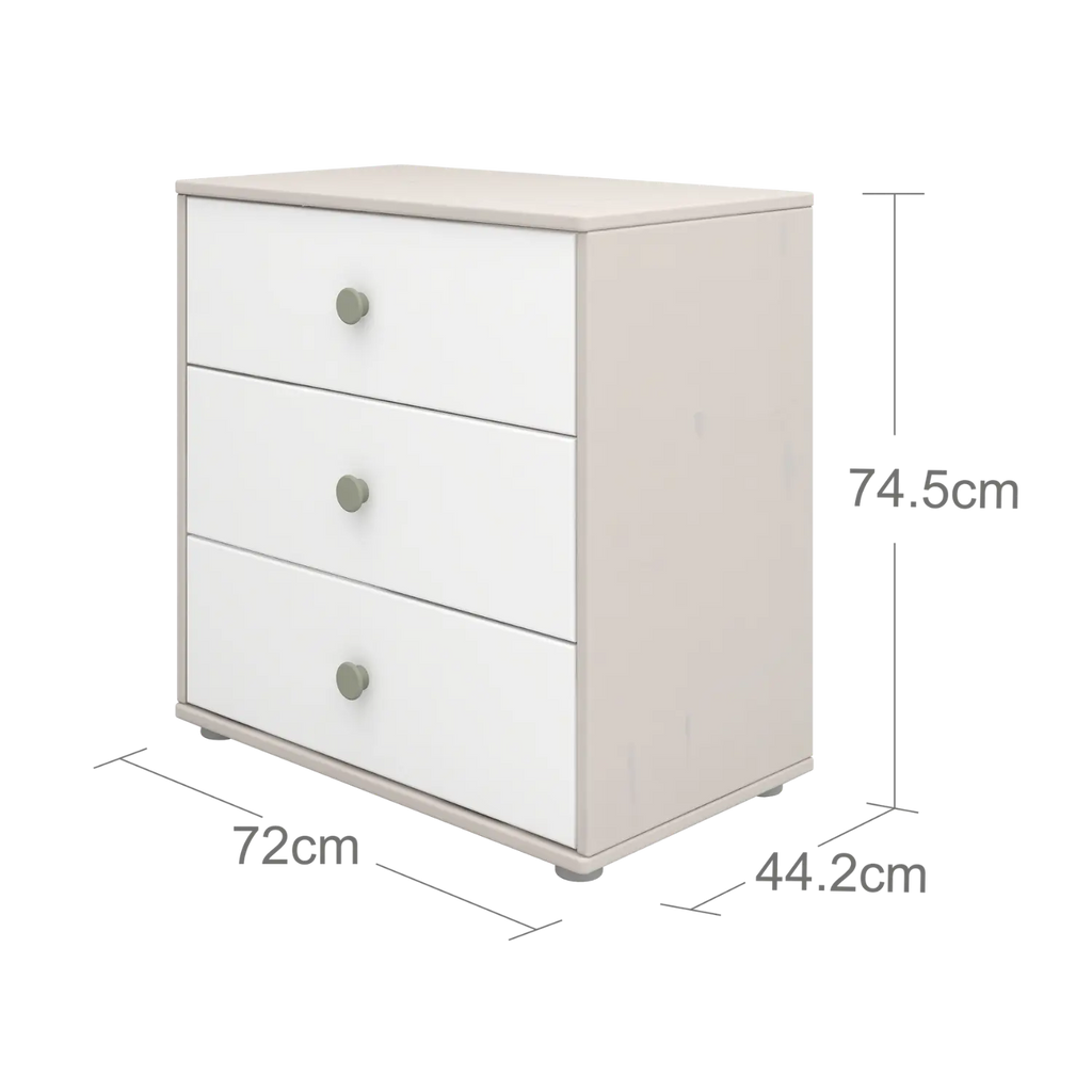Chest with 3 Drawers, Grey