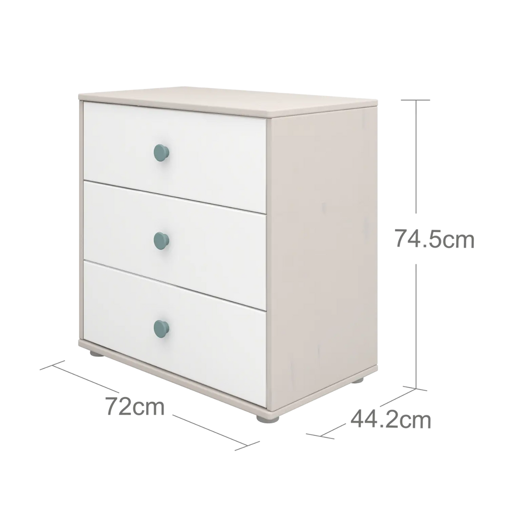 Chest with 3 Drawers, Grey