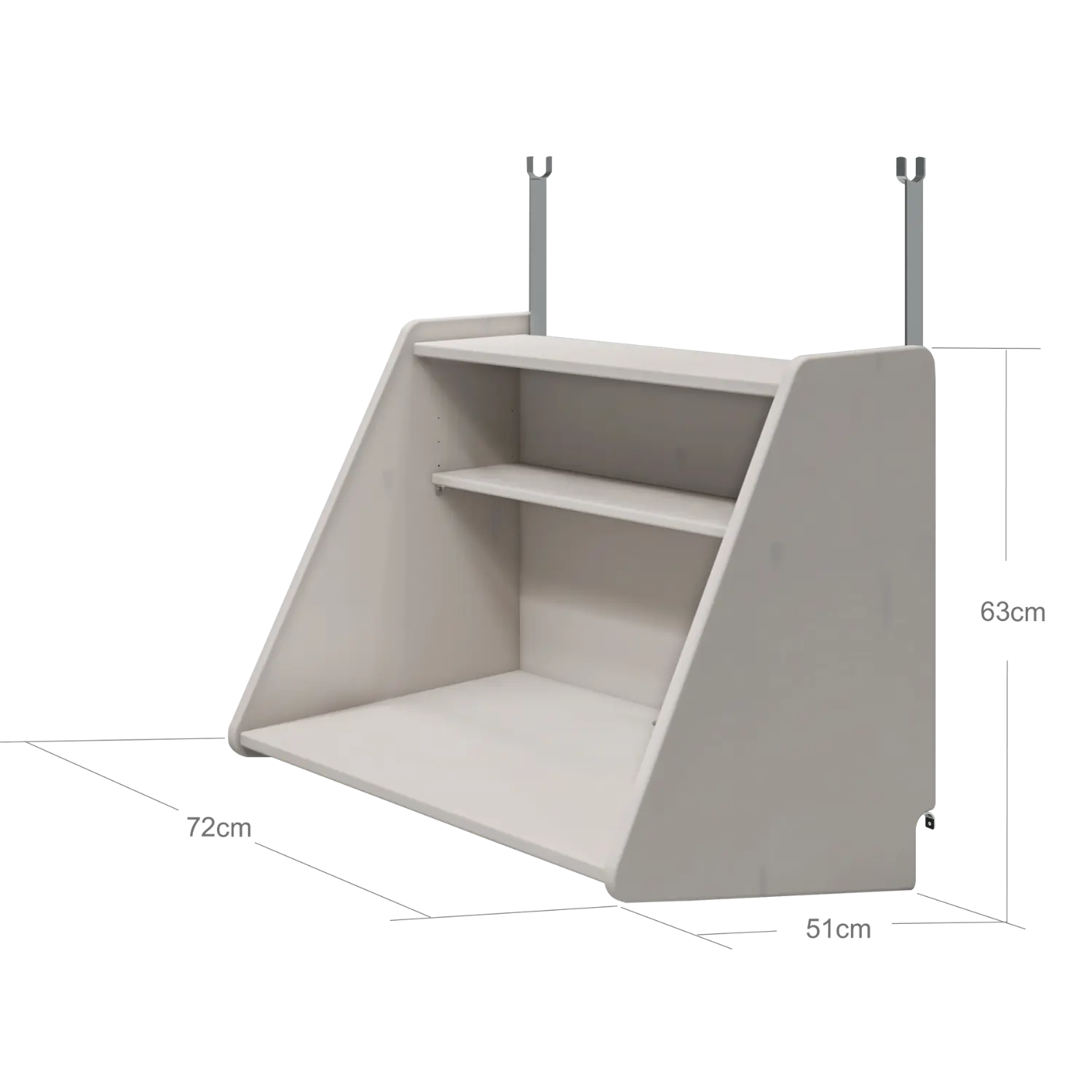 Click-on Desk for High-Beds, Grey