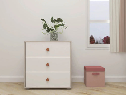 Chest with 3 Drawers, Grey