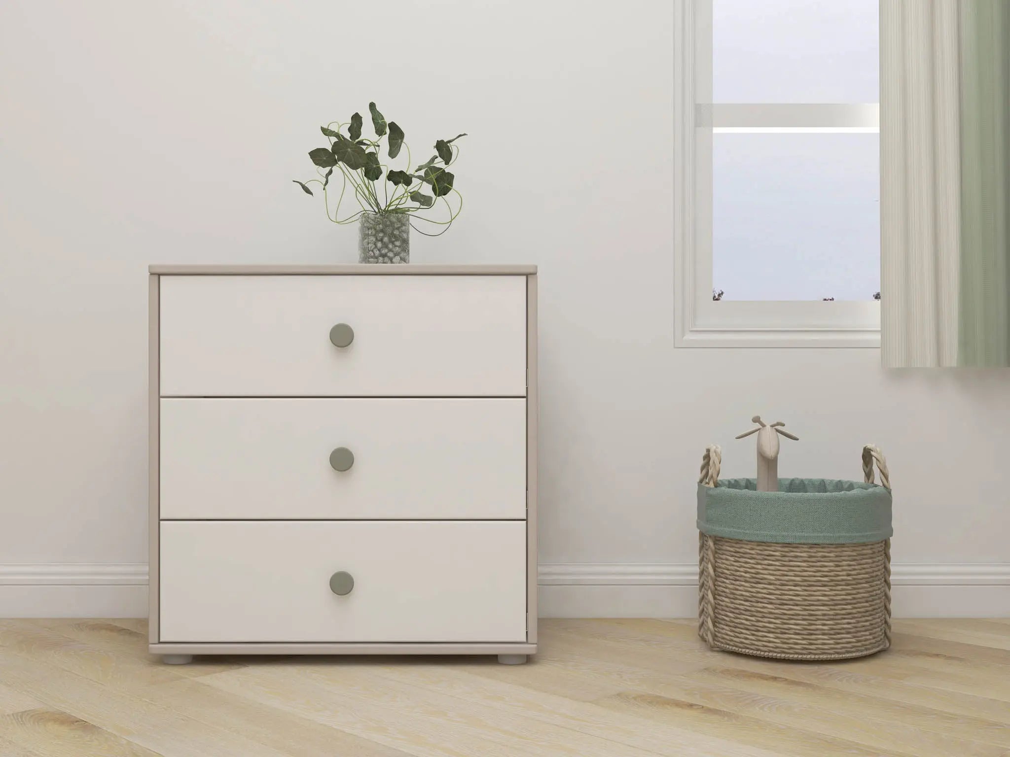 Chest with 3 Drawers, Grey