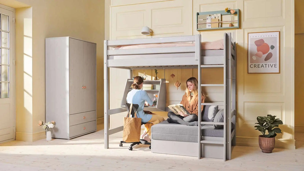 Click-on Desk for High-Beds, Grey