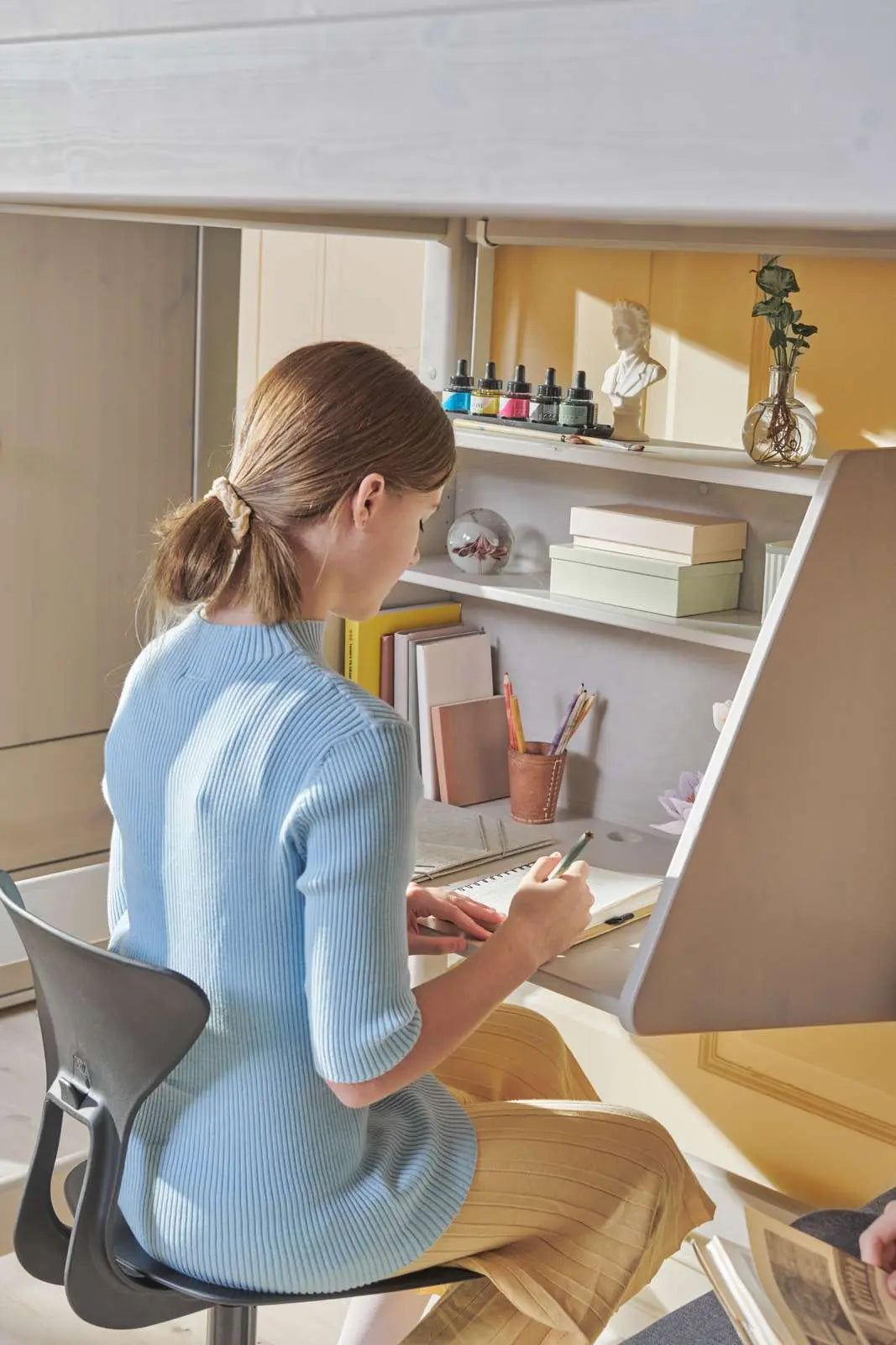 Click-on Desk for High-Beds, Grey