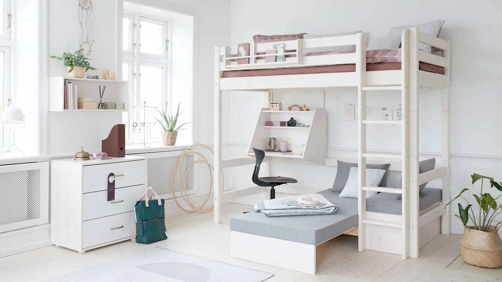 Click-on Desk for High-Beds, White