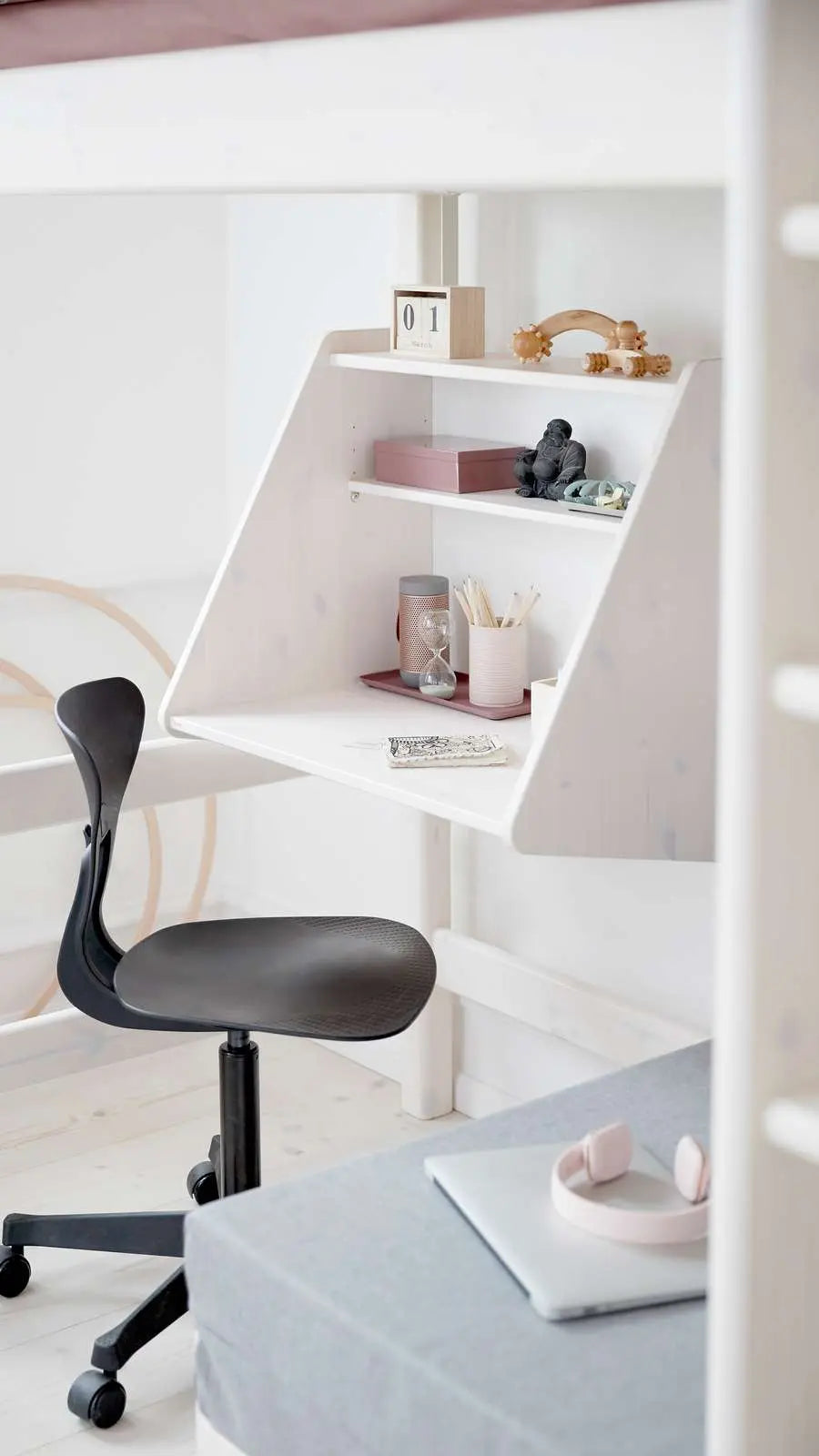 Click-on Desk for High-Beds, White