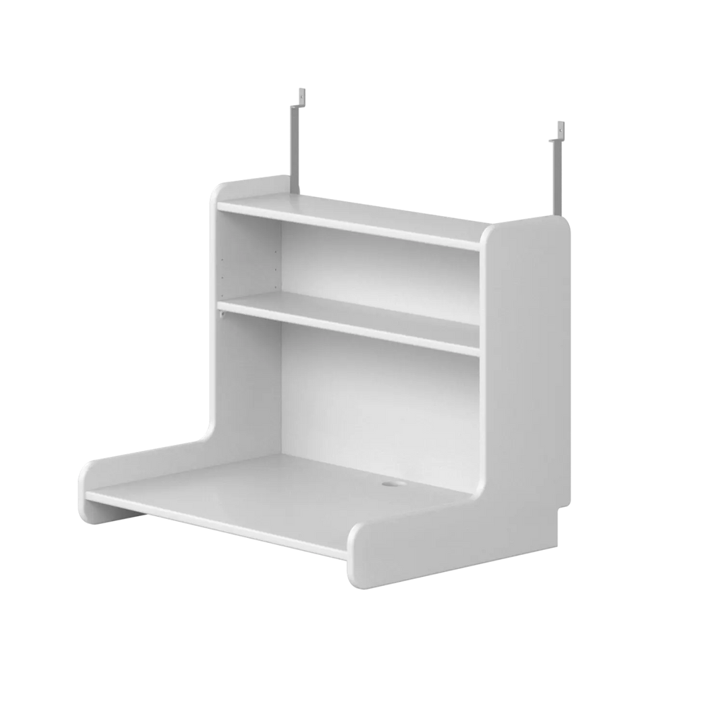 Click-on Desk with Shelf, White