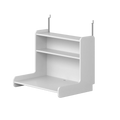 Click-on Desk with Shelf, White
