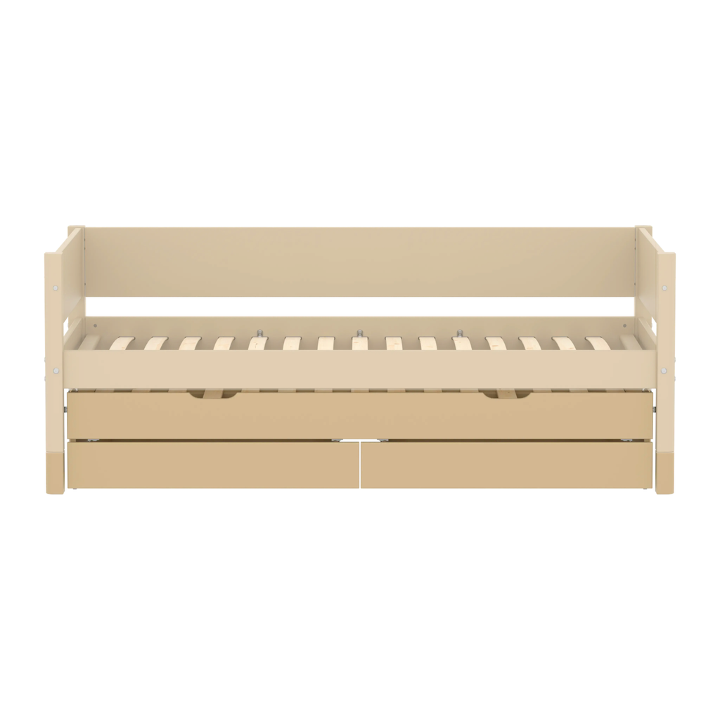 Trundle Pull-out Bed with 2 Drawers, 90x190 cm, Sand
