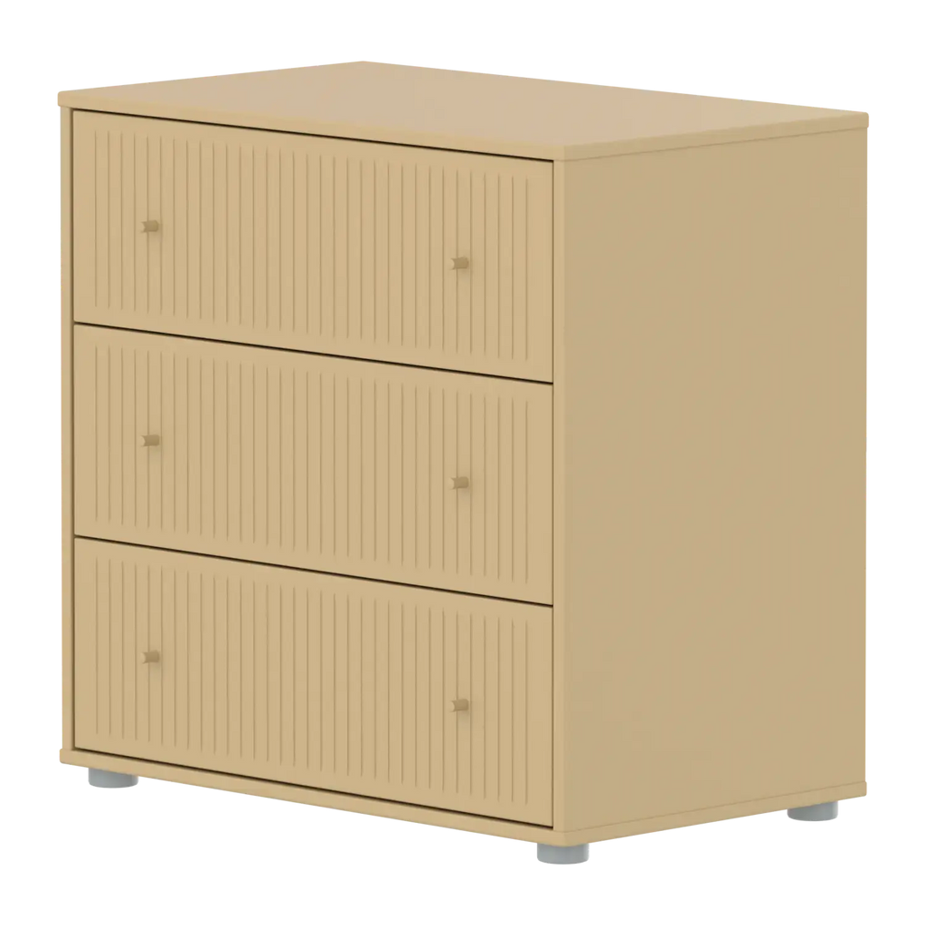 SAGA Chest, 3 drawer, Sand with Grooves