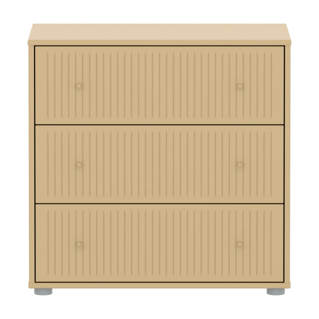 SAGA Chest, 3 drawer, Sand with Grooves