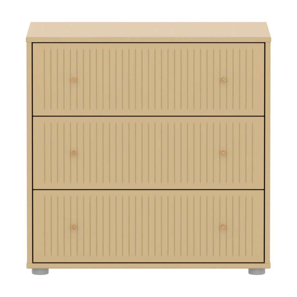 SAGA Chest, 3 drawer, Sand with Grooves
