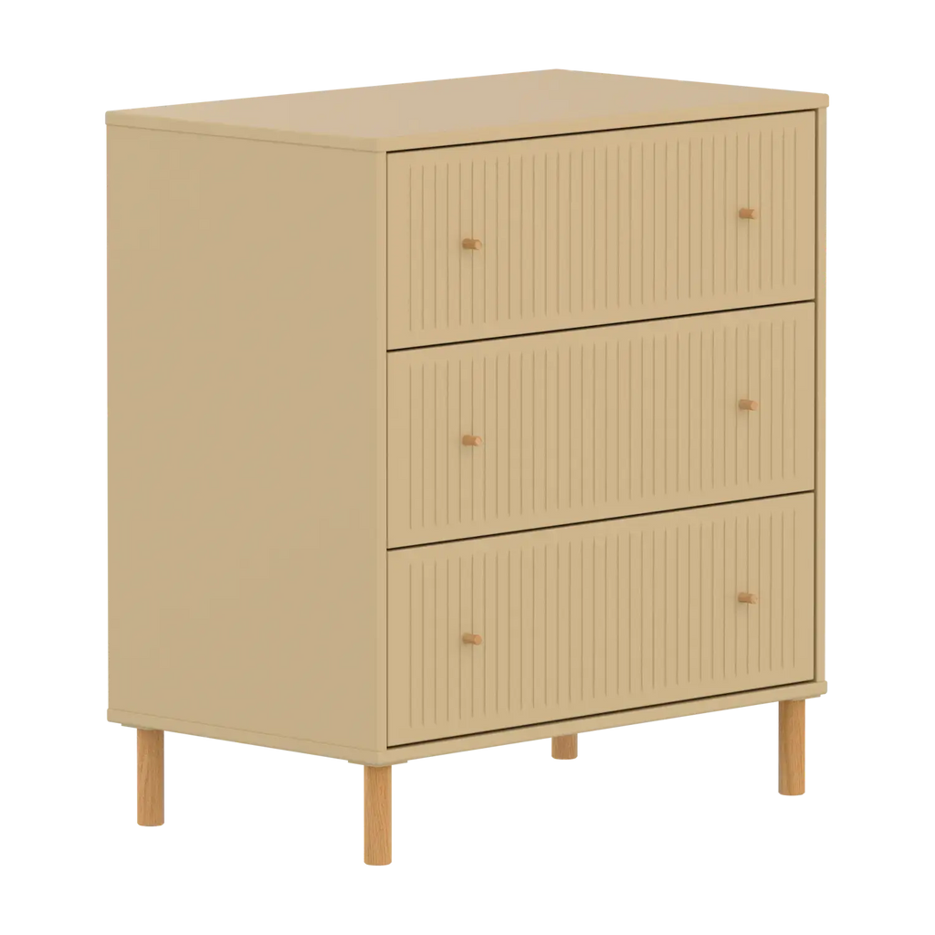 SAGA Chest, 3 drawer, Sand with Grooves