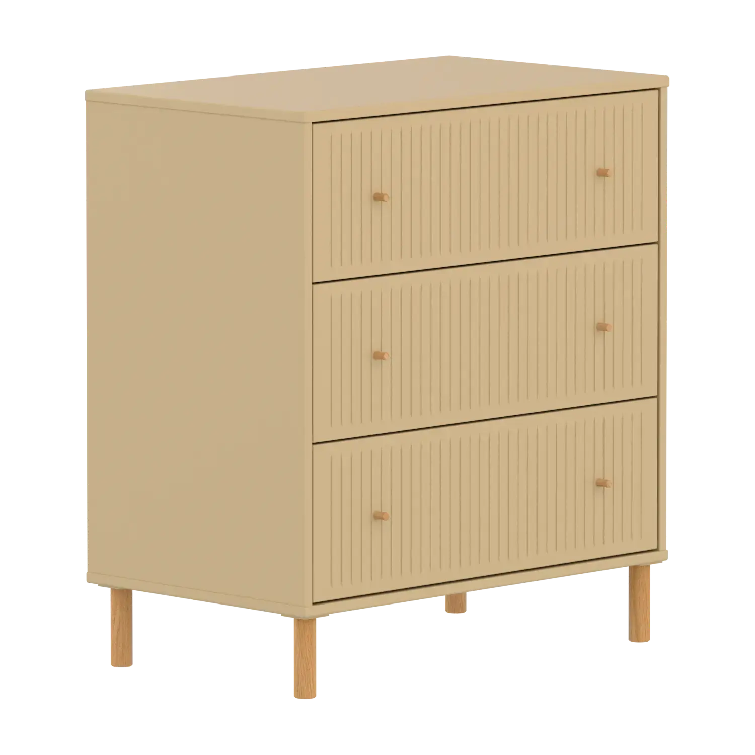SAGA Chest, 3 drawer, Sand with Grooves