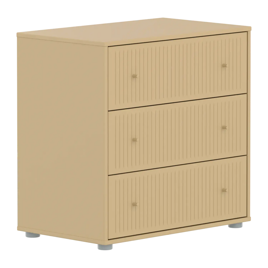 SAGA Chest, 3 drawer, Sand with Grooves