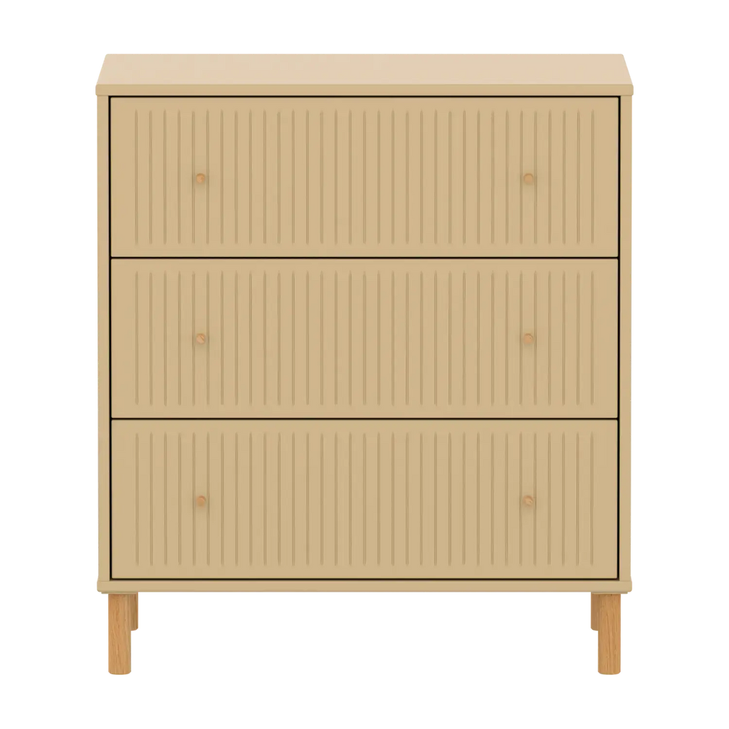 SAGA Chest, 3 drawer, Sand with Grooves