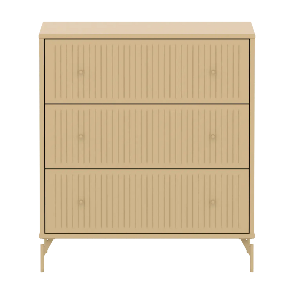 SAGA Chest, 3 drawer, Sand with grooves