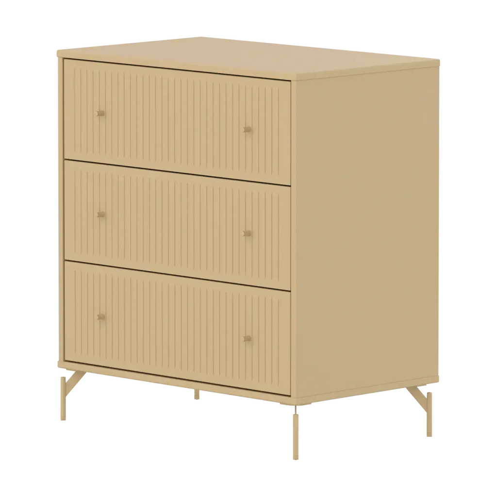 SAGA Chest, 3 drawer, Sand with grooves