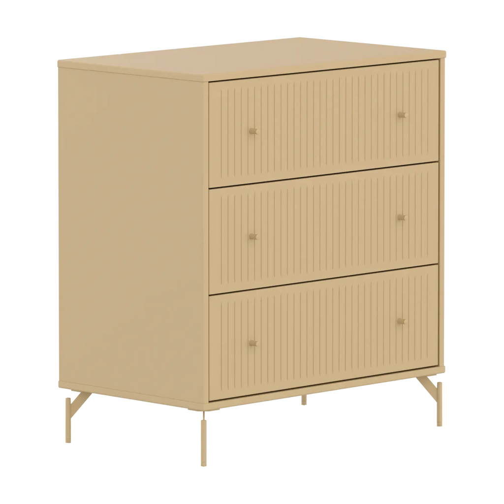 SAGA Chest, 3 drawer, Sand with grooves