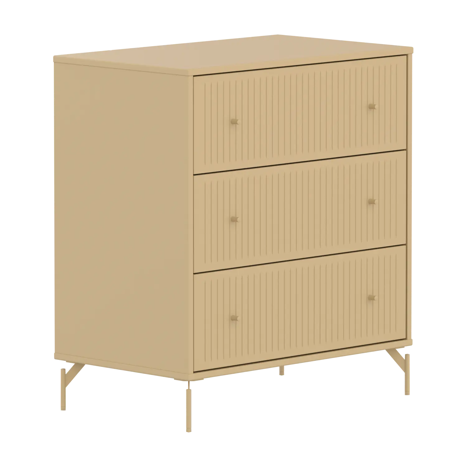 SAGA Chest, 3 drawer, Sand with grooves