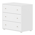 SAGA Chest, 3 drawer, White with Grooves