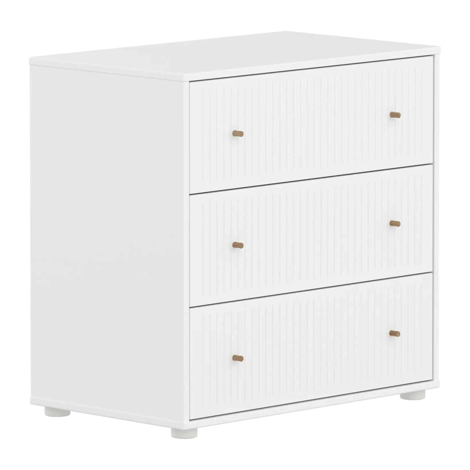 SAGA Chest, 3 drawer, White with Grooves