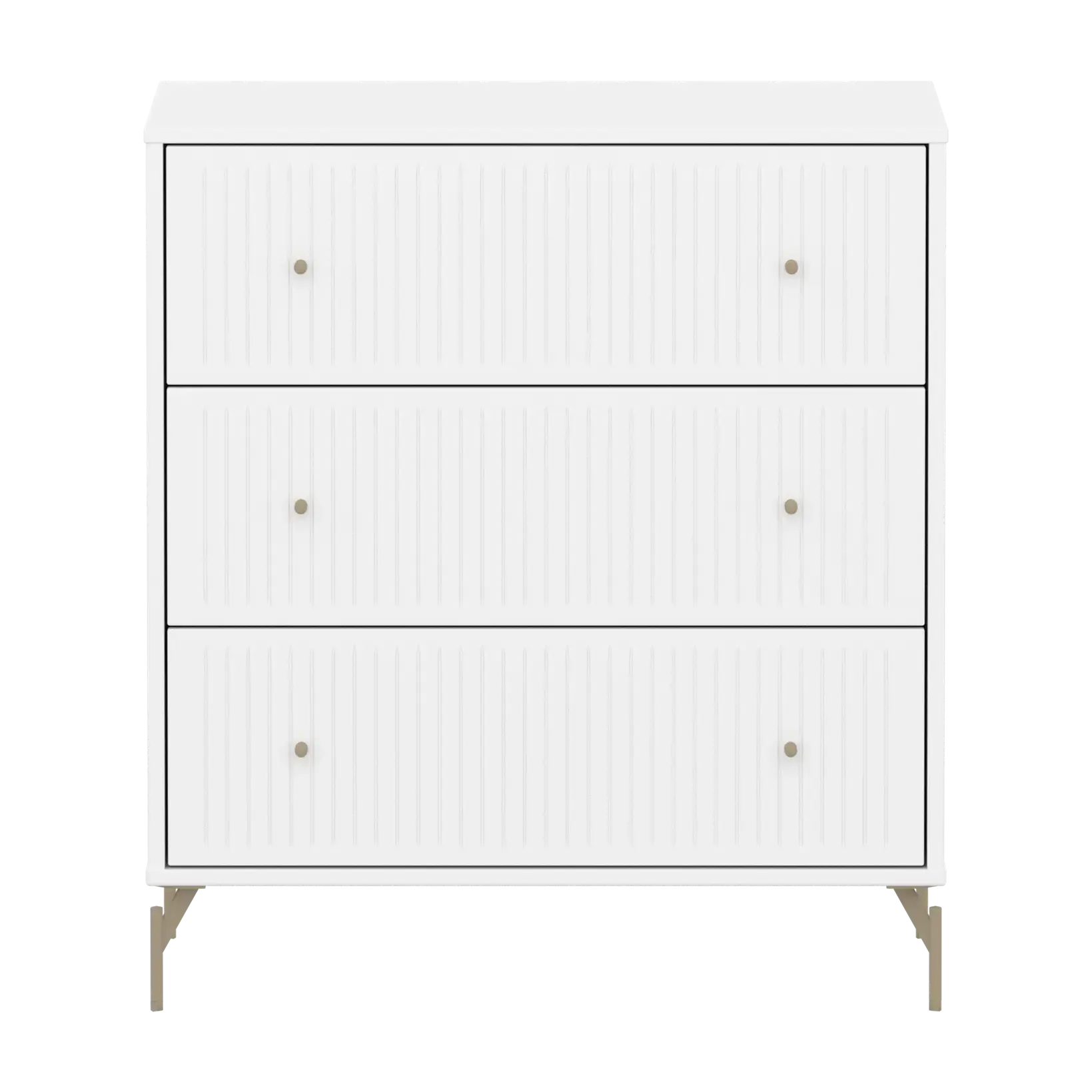 SAGA Chest, 3 drawer, White with Grooves