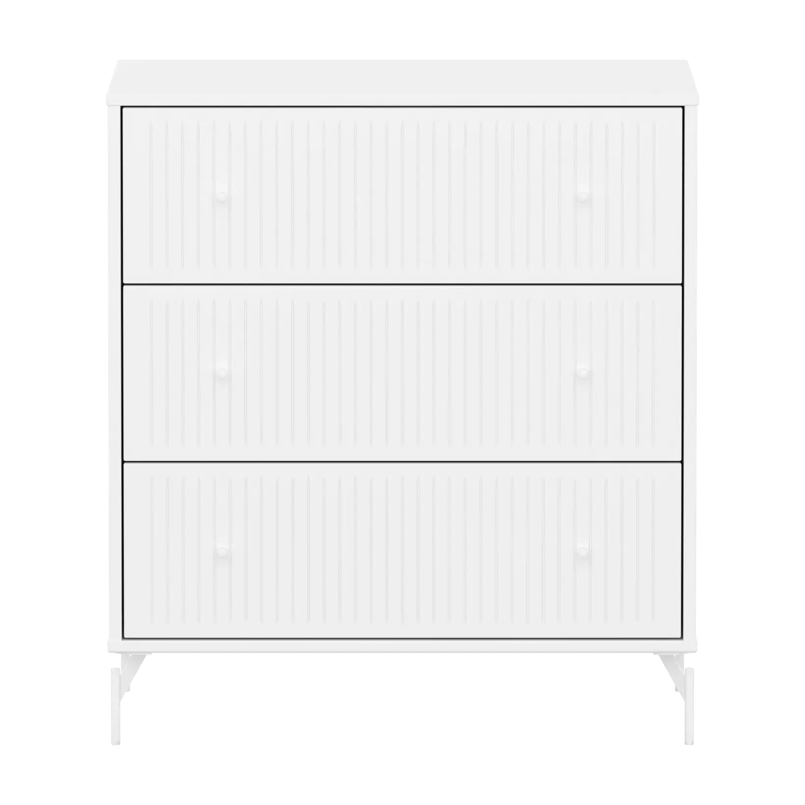 SAGA Chest, 3 drawer, White with Grooves