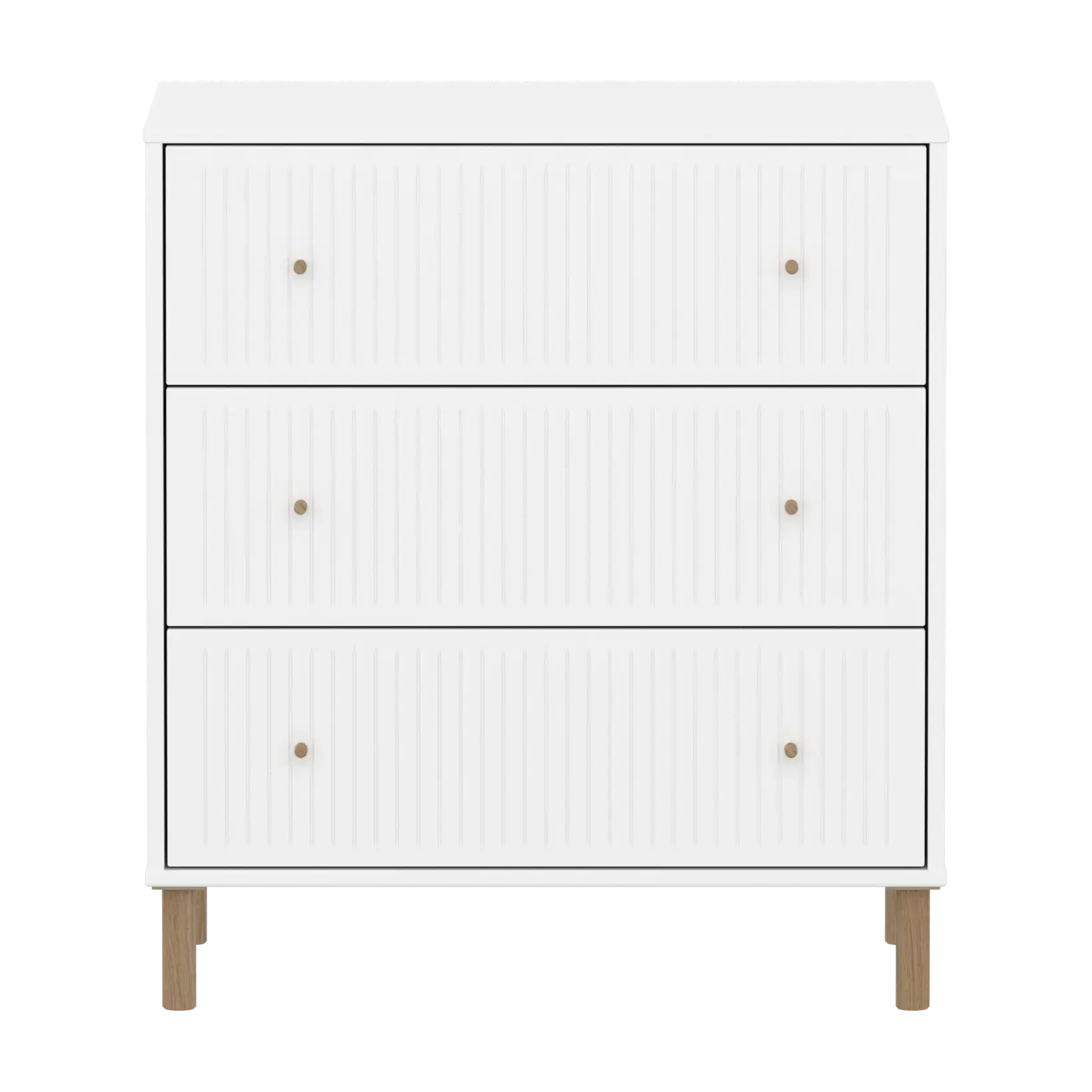 SAGA Chest, 3 drawer, White with Grooves