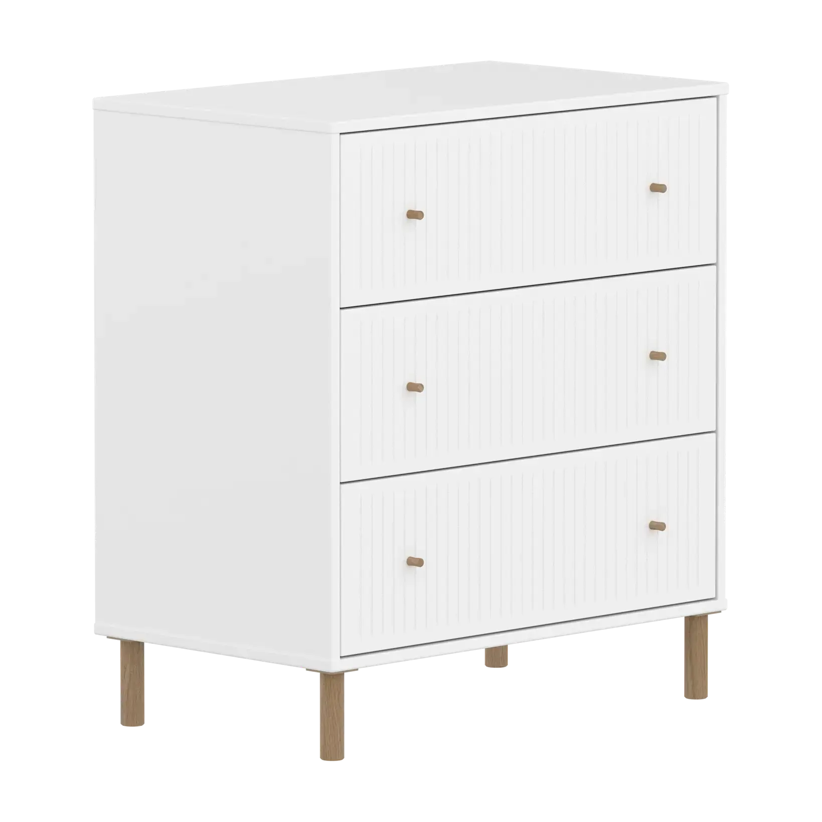 SAGA Chest, 3 drawer, White with Grooves