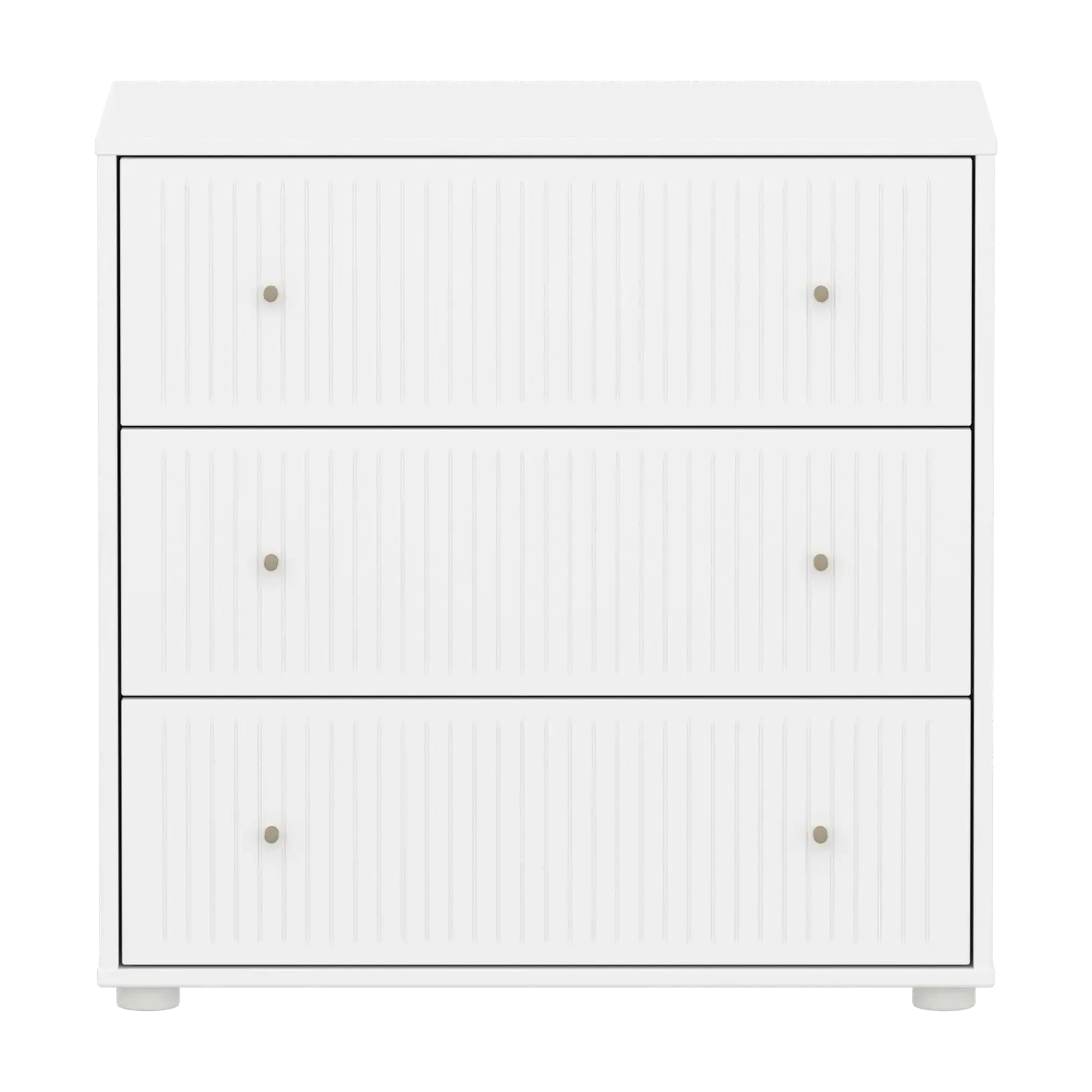 SAGA Chest, 3 drawer, White with Grooves