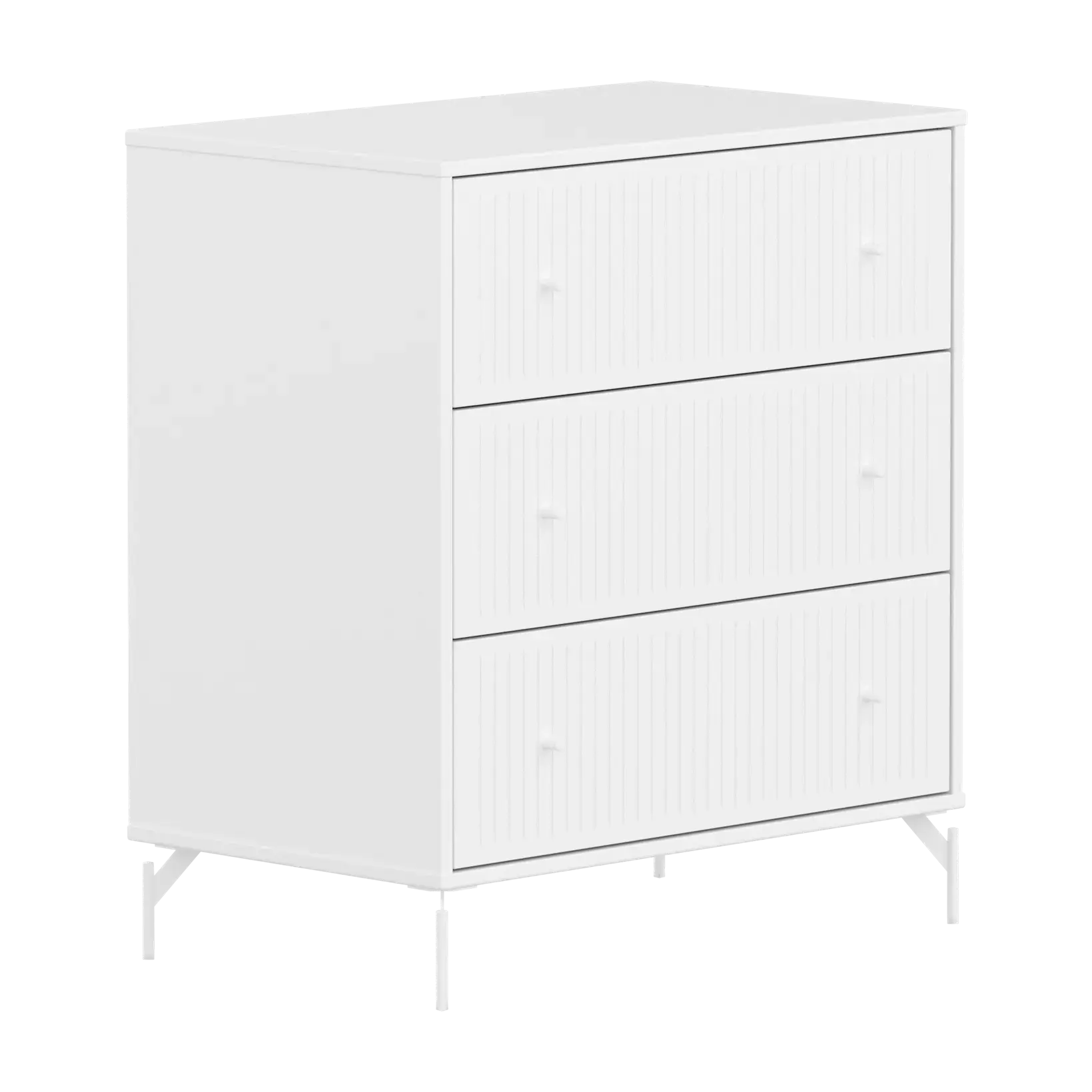 SAGA Chest, 3 drawer, White with Grooves