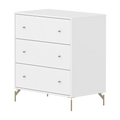SAGA Chest, 3 drawer, White with Grooves