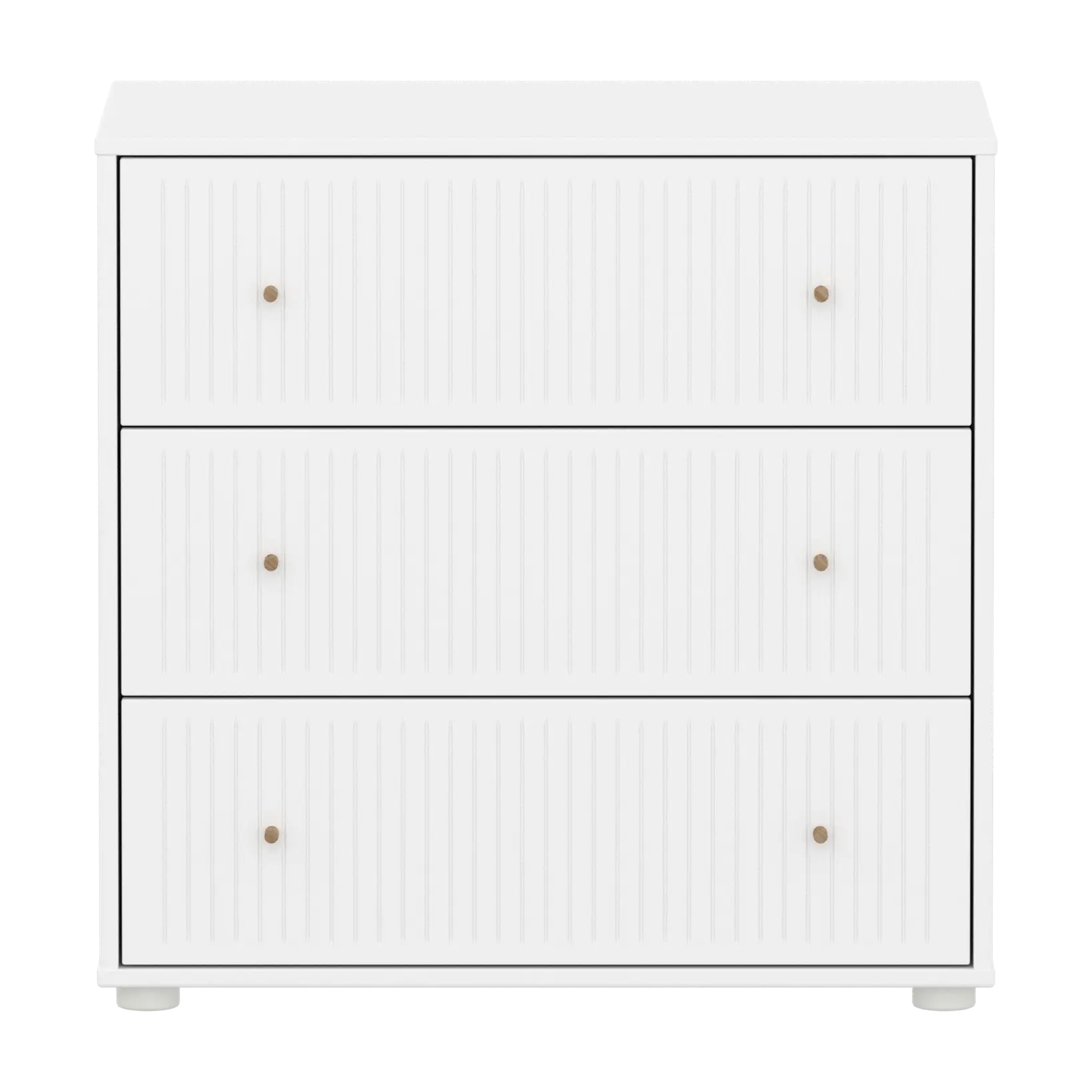 SAGA Chest, 3 drawer, White with Grooves