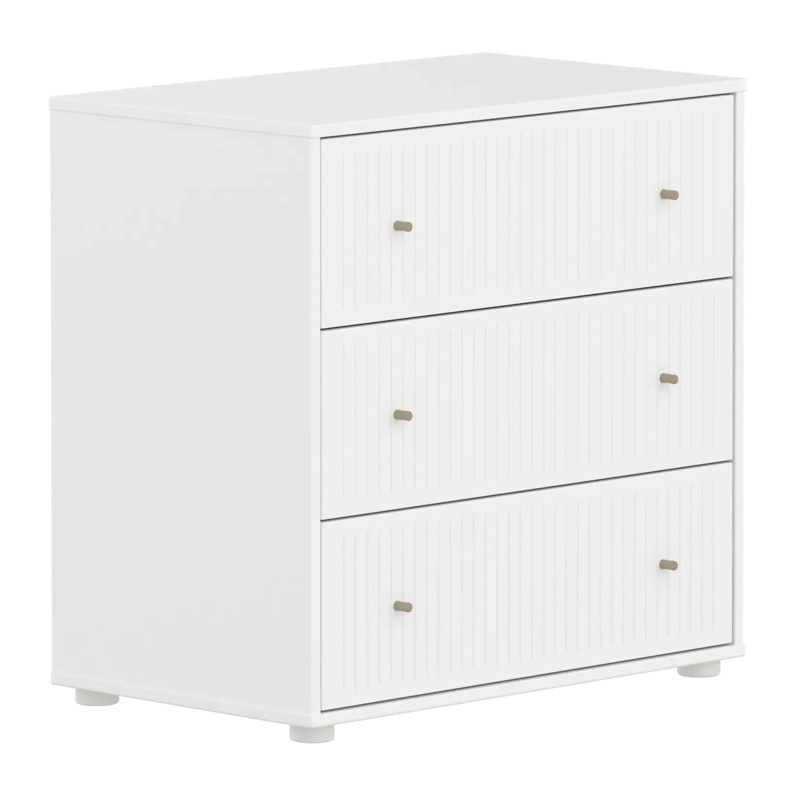 SAGA Chest, 3 drawer, White with Grooves