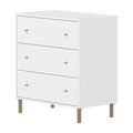 SAGA Chest, 3 drawer, White with Grooves