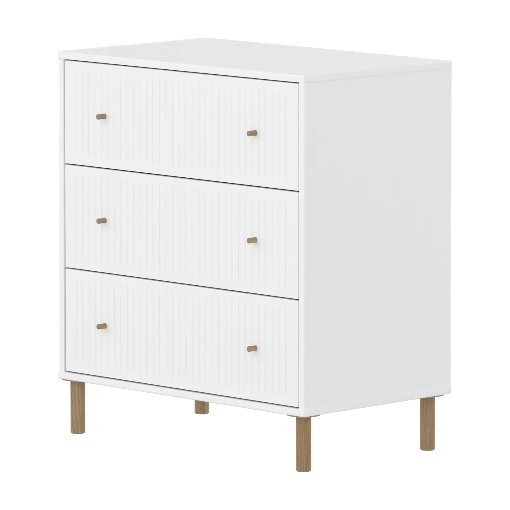 SAGA Chest, 3 drawer, White with Grooves