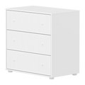 SAGA Chest, 3 drawer, White with Grooves