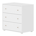 SAGA Chest, 3 drawer, White with Grooves