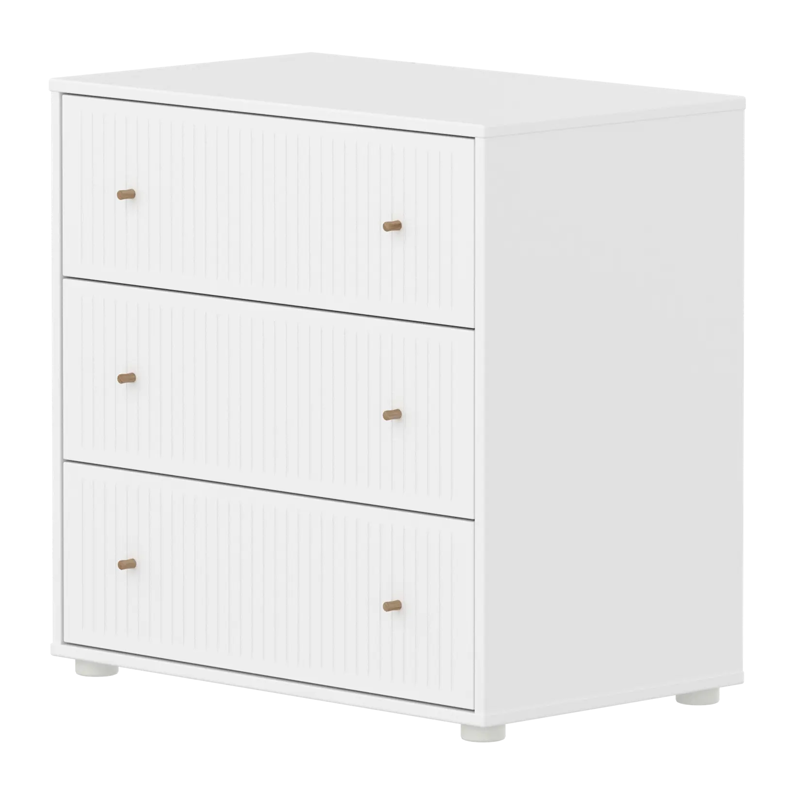 SAGA Chest, 3 drawer, White with Grooves