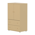 SAGA Cupboard, 2 door & 2 drawer, Sand with grooves