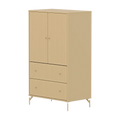 SAGA Cupboard, 2 door & 2 drawer, Sand with grooves