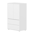 SAGA Cupboard, 2 door & 2 drawer, White with grooves