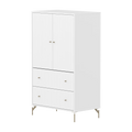 SAGA Cupboard, 2 door & 2 drawer, White with grooves