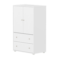 SAGA Cupboard, 2 door & 2 drawer, White with grooves