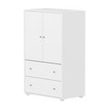 SAGA Cupboard, 2 door & 2 drawer, White with grooves