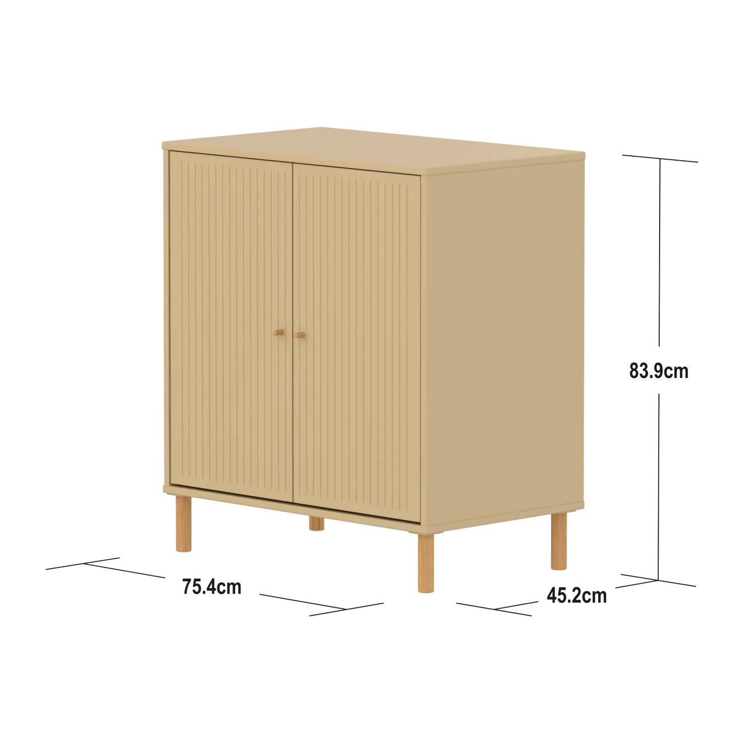 SAGA Cupboard, 2 doors, Sand with grooves