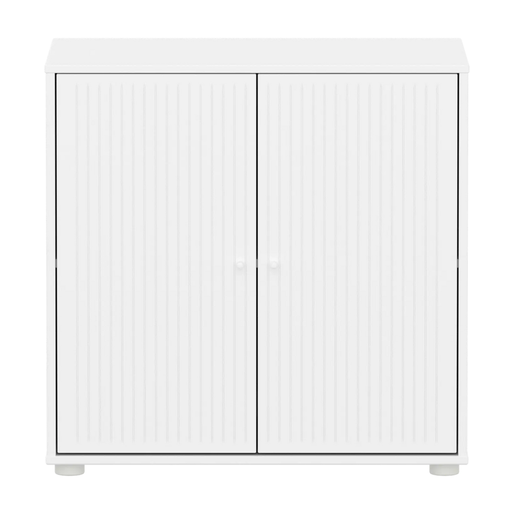 SAGA Cupboard, 2 doors, White with grooves