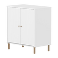 SAGA Cupboard, 2 doors, White with grooves