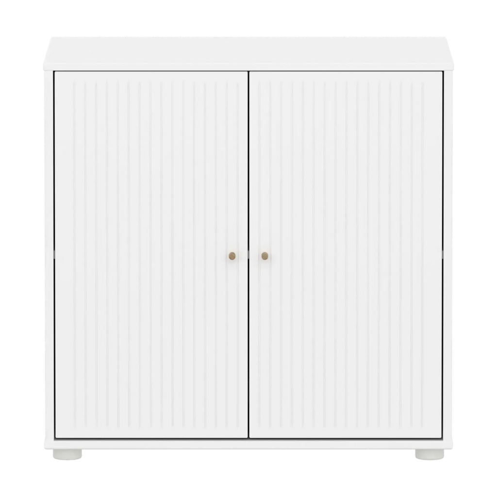SAGA Cupboard, 2 doors, White with grooves