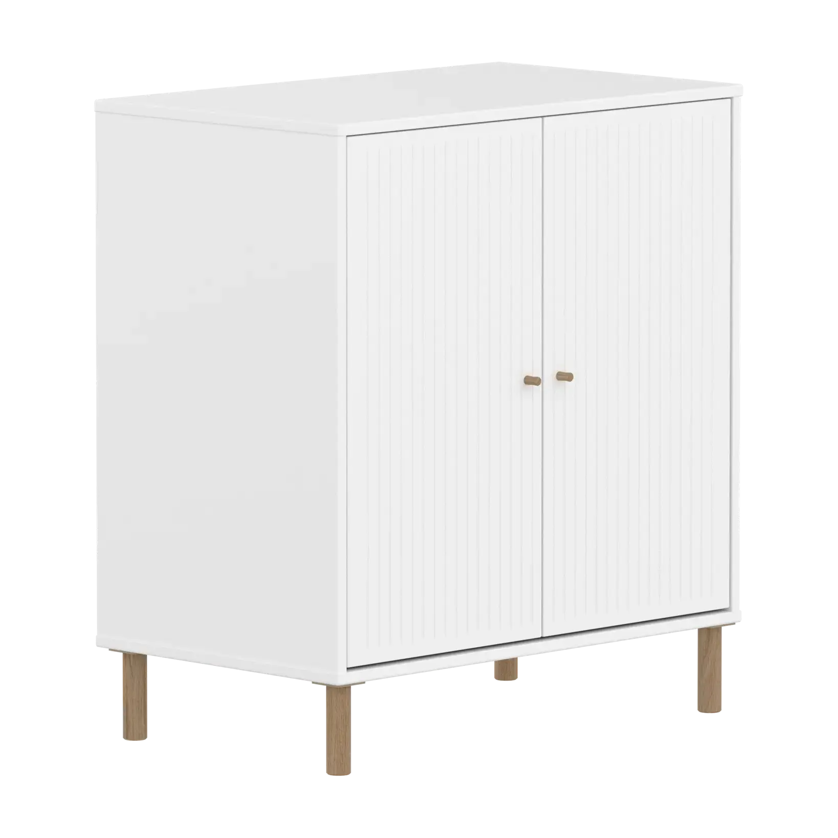 SAGA Cupboard, 2 doors, White with grooves